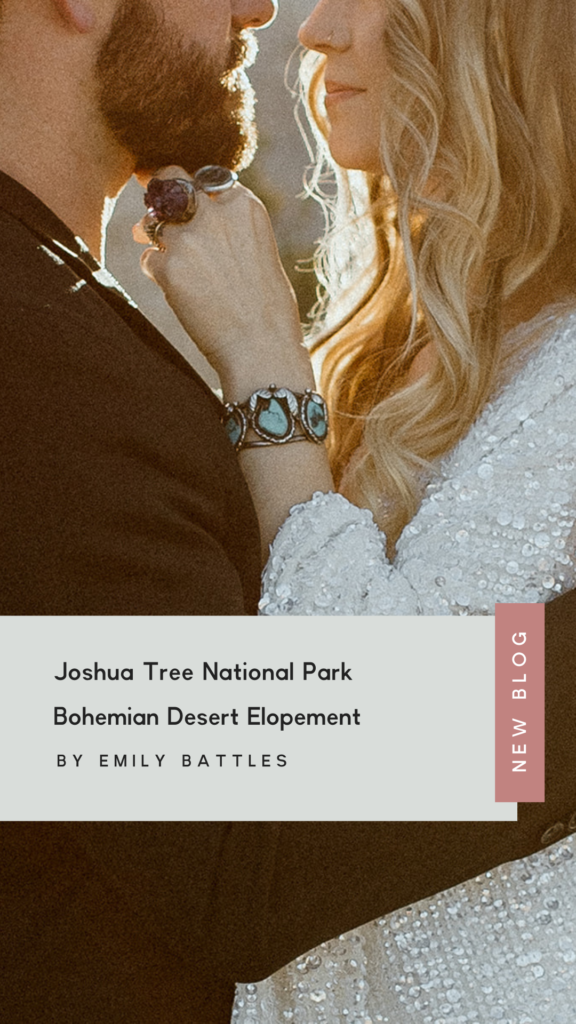 Looking for elopement inspiration? Joshua Tree National Park is the perfect destination for a bohemian desert themed elopement by Emily Battles 