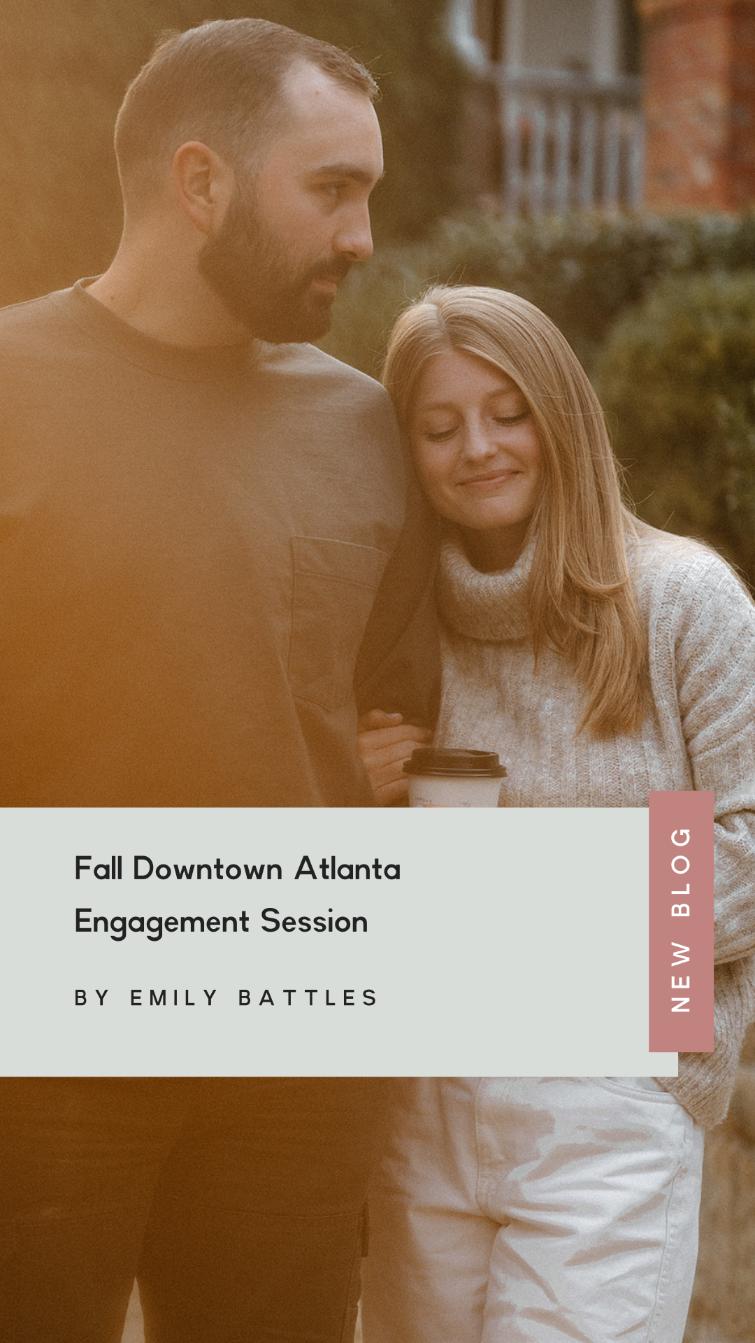 relaxed fall downtown atlanta engagement session including posing with pets and outfit inspiration by Emily Battles Photography