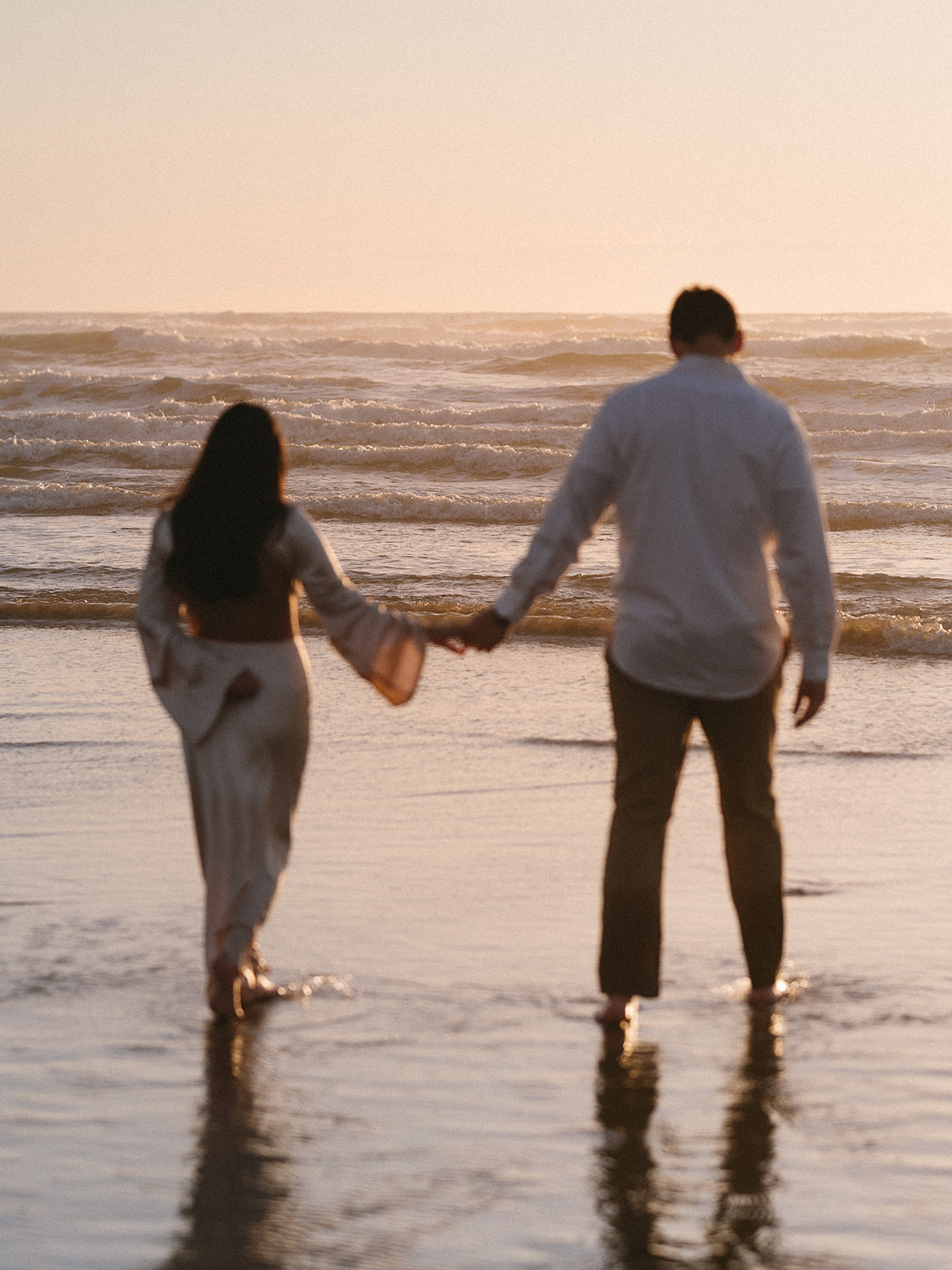 oregon coast canon beach engagement session on digital and film