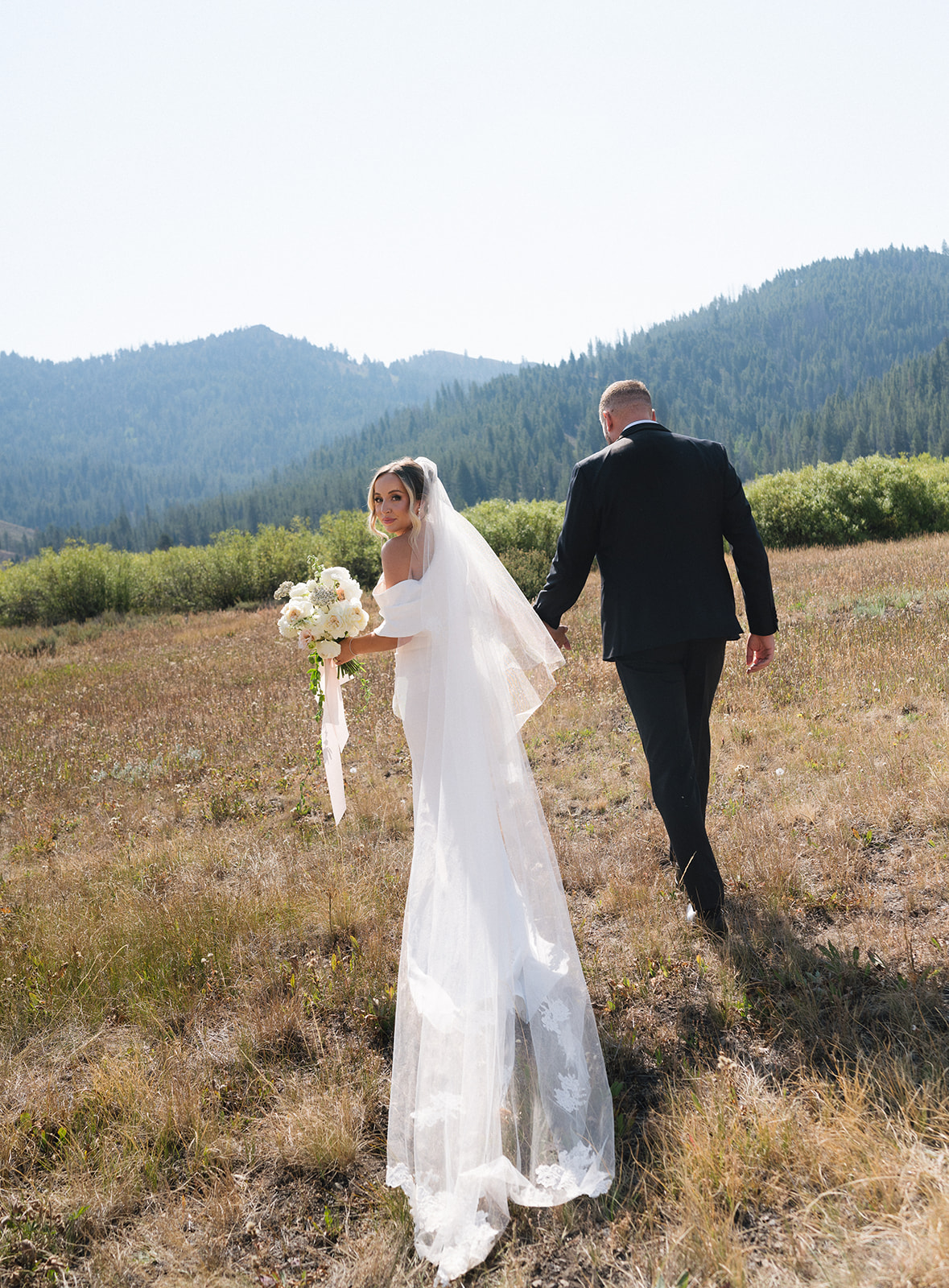 Bride and Groom eloping in the mountains of Sun Valley Idaho